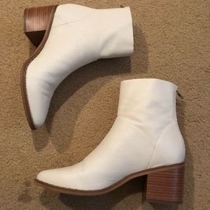 Treasure & Bond White Booties, Wood Heel, Size 8.5